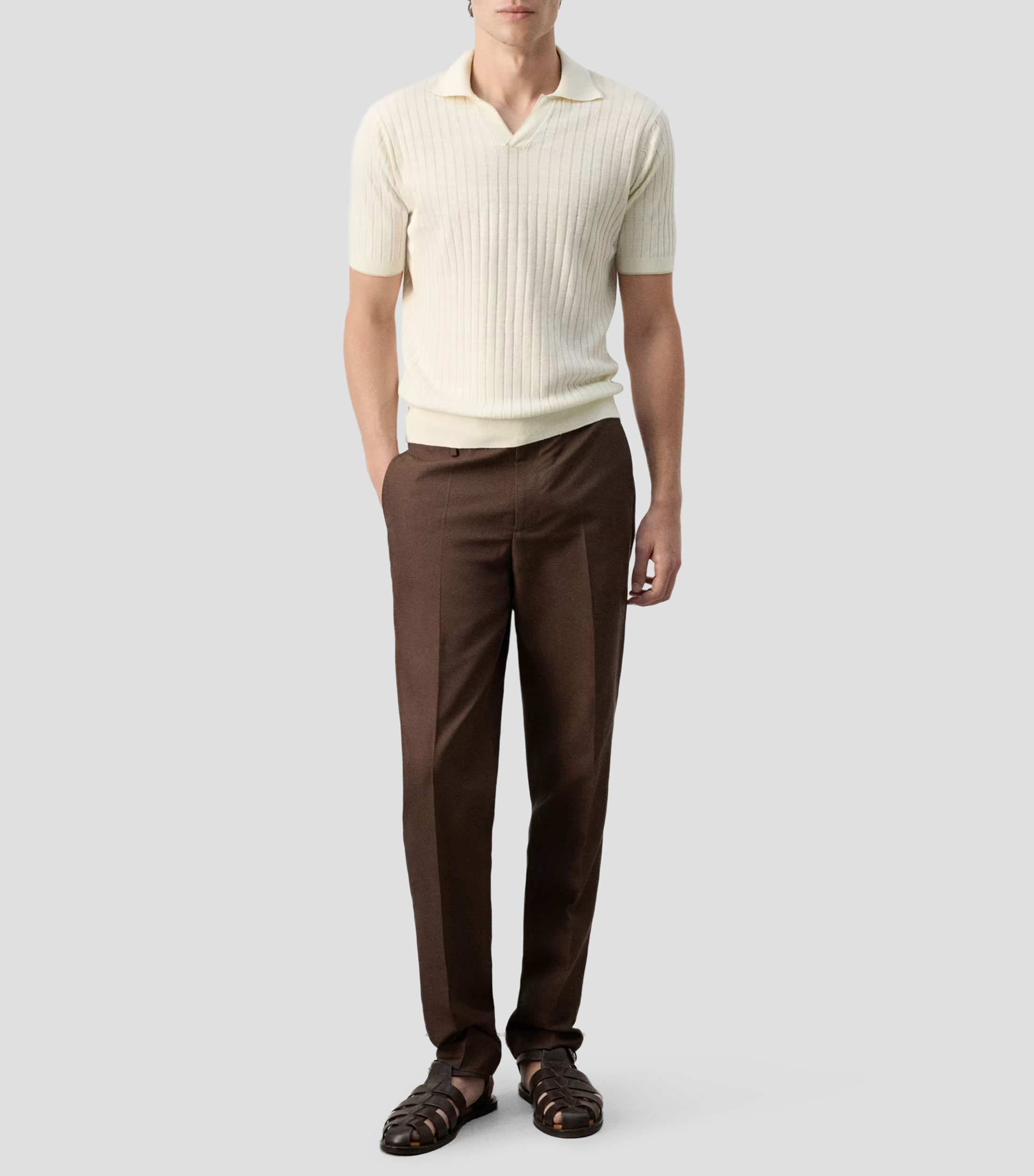 Playera Tipo Polo Manga Corta Sólido Hombre